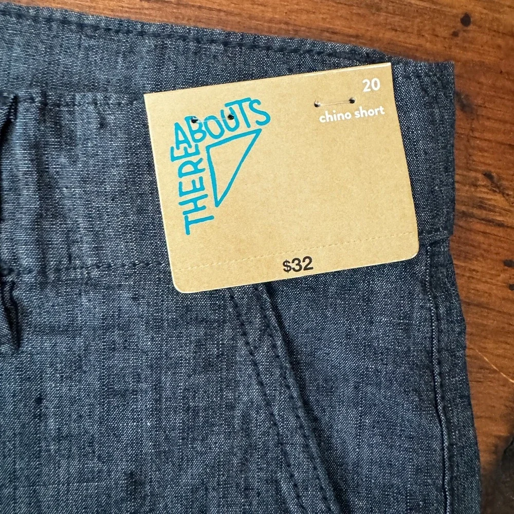 There A Bouts Chino Shorts Boys Size 18 Button‎ Indigo Blue 10